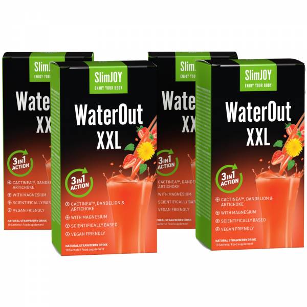 4x WaterOut XXL | Silnější receptura | Efektivní hubnutí a odvodnění organismu | Nyní 4 účinky v 1 | Program na 40 dní | SlimJOY.