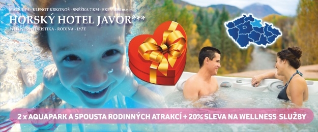 Romantický dárek s extra bonusy pro dva na 3 dny s polopenzí a wellness v oceněném ***Hotelu Javor.