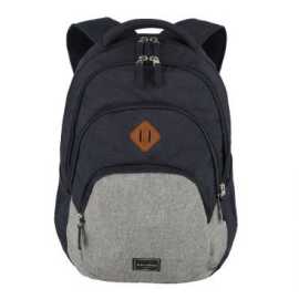 Travelite Basics Backpack Melange Navy/grey Ať už máte namířeno do práce, školy či na výlet, dvoukomorový batoh Backpack Melange z řady Basics s vámi udrží tempo po celý den!
