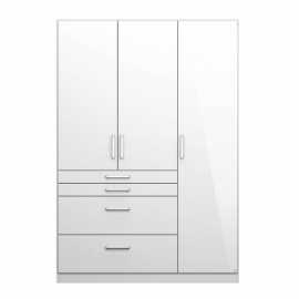 Sconto Šatní skříň HAYDEN alpská bílá, 3 dveře Šatní skříň HAYDEN vám poskytne přehledný úložný prostor, který lze využít především v ložnici nebo také v předsíni.