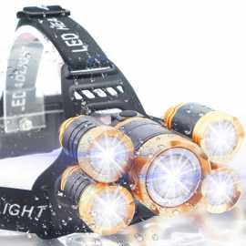 Čelovka Headlamp 5 x CREE LED Je vhodná pro outdoorové aktivity, jako je rybaření, jízda na kole, kempování, cestování, turistika atd.