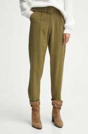 Kalhoty Medicine dámské, zelená barva, střih chinos, medium waist.