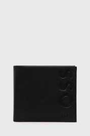 Kožená peněženka BOSS černá barva.